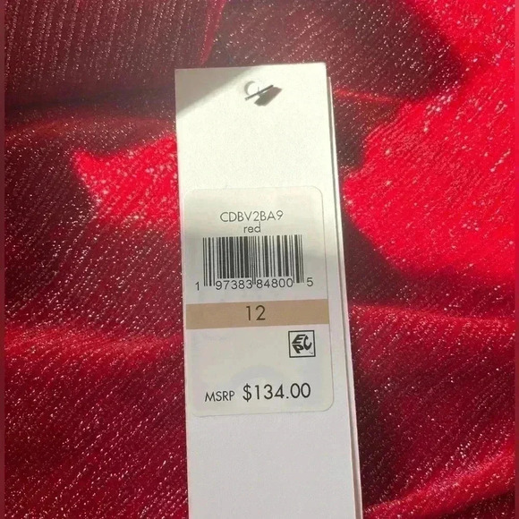 Calvin Klein Metallic Faux-Wrap Sheath  Dress sz 12 - Picture 3 of 10